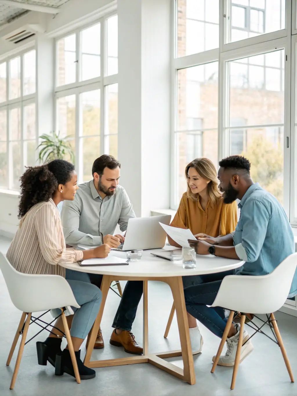 A diverse group of people sitting around a table, engaged in a mediation session, representing the Effective Mediation Strategies program.