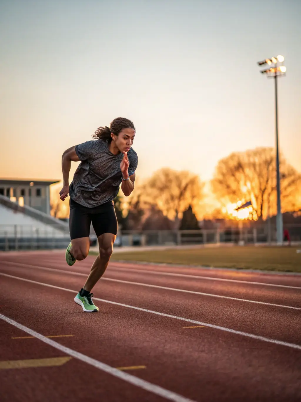 An action shot of a runner participating in a race, demonstrating the running discipline within TARN-AGOUT TRIATHLON's training sessions.