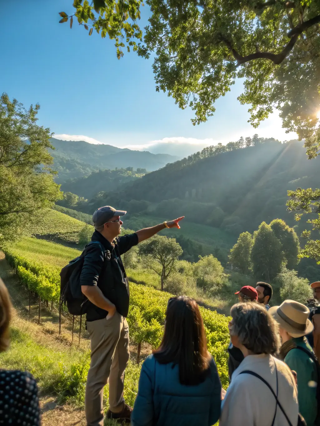 A captivating photo of a guided tour through a natural reserve, highlighting the importance of environmental education and conservation.